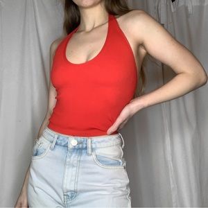 Out from Under Redish Orange Halter Top from Urban Outfitters